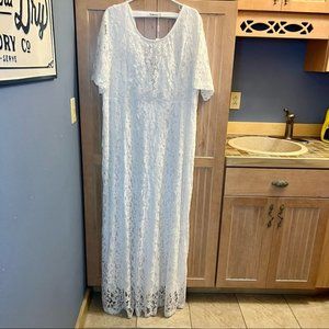 Nemidor White Lace Maxi Wedding Dress Size 26